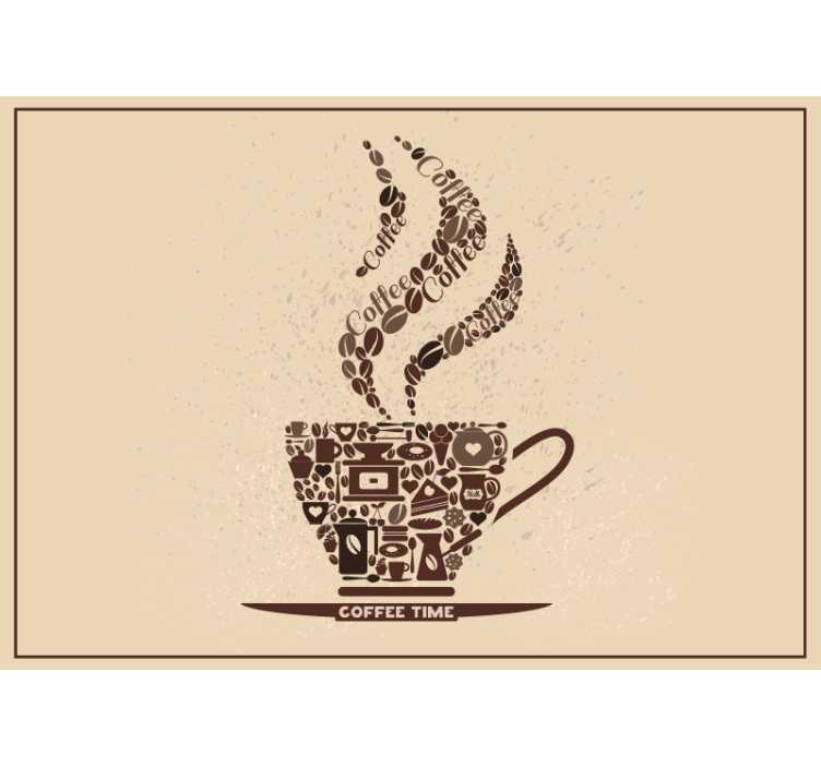 Coffee Time Phrase wall mural text - TenStickers