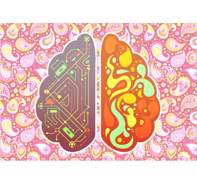 Brain Circuit Patterns abstract mural wallpaper - TenStickers