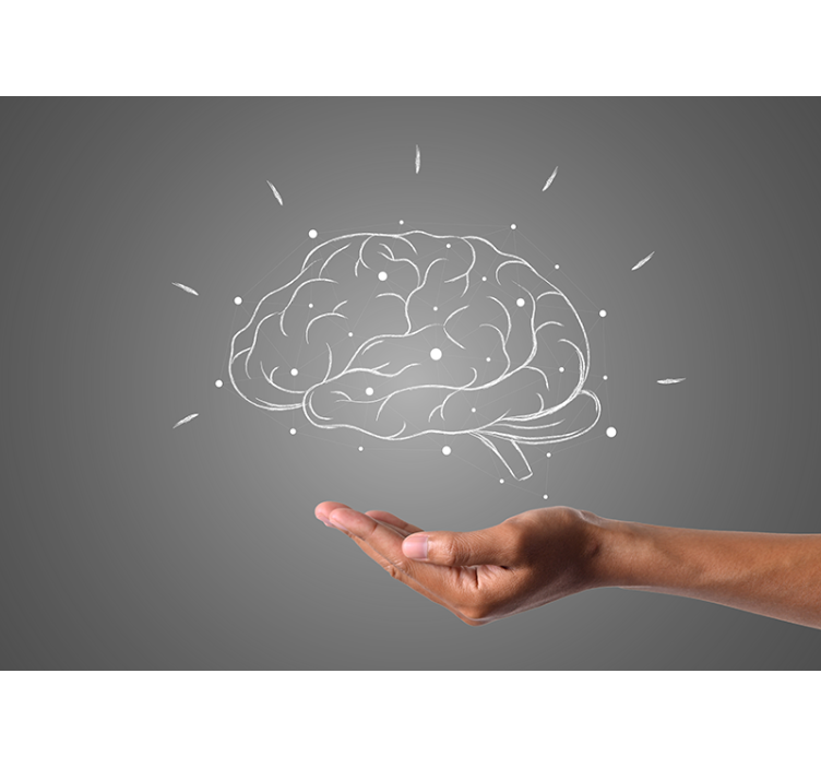 Brain Concept Visualization wall mural text - TenStickers