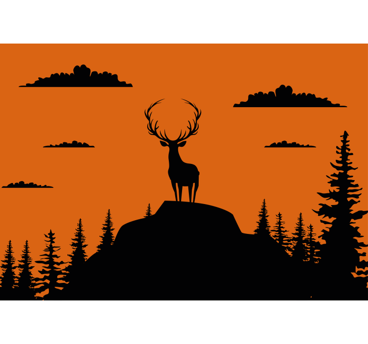 Majestic Stag Silhouette wall mural animals - TenStickers