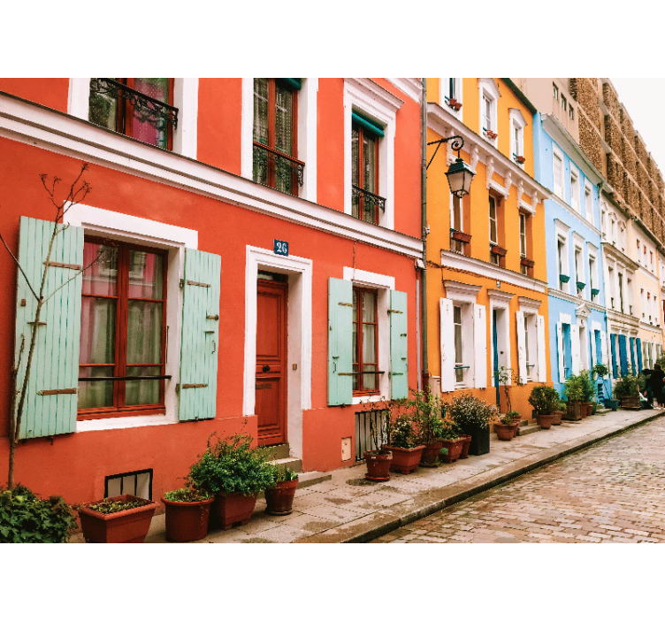 Colorful Parisian Facades wall mural city - TenStickers