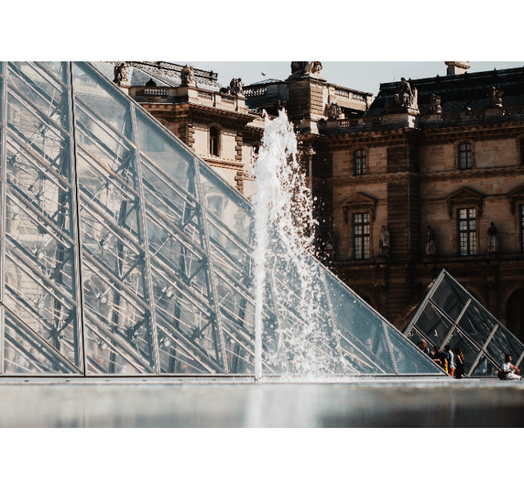 Pyramid fountain splash wall mural paris - TenStickers