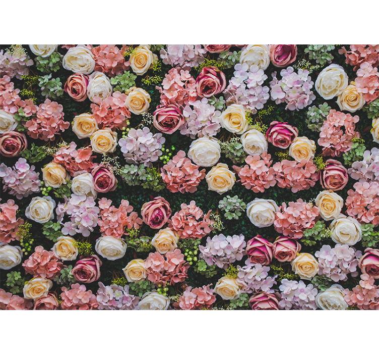 Flowers wall mural blooming rose highlights - TenStickers