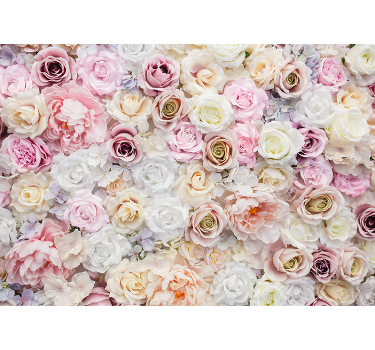 Flowers wall mural delicate rose arrangement - TenStickers