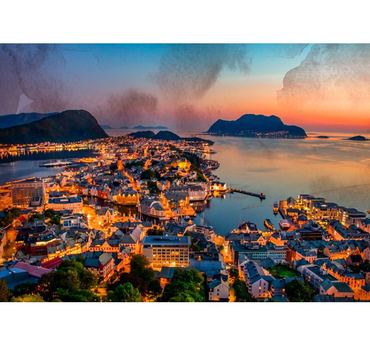 Scenic Coastal View wall mural city - TenStickers