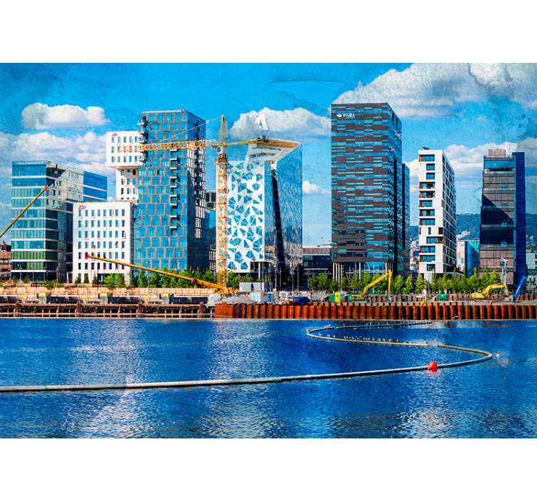 Modern Urban Landscape wall mural city - TenStickers