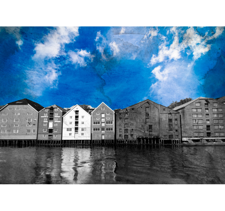 Nora Waterfront Houses wall mural city - TenStickers