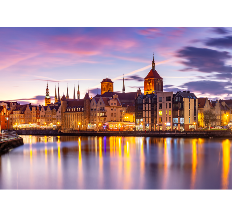 Historic Riverfront Architecture wall mural city - TenStickers