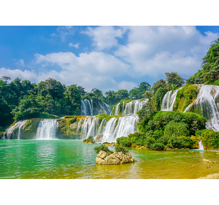 Waterfall wall mural tranquil waterfalls view - TenStickers