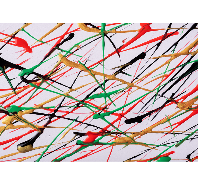 Abstract mural wallpaper energetic brush strokes - TenStickers