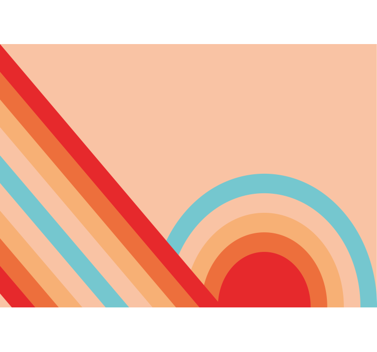 Semicircles 70's pop vintage wall mural - TenStickers