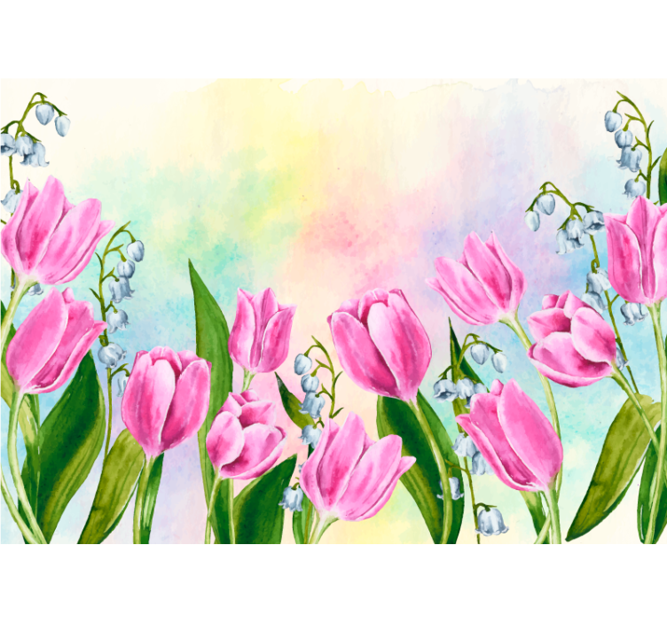 Flowers wall mural tulip flower bloom - TenStickers
