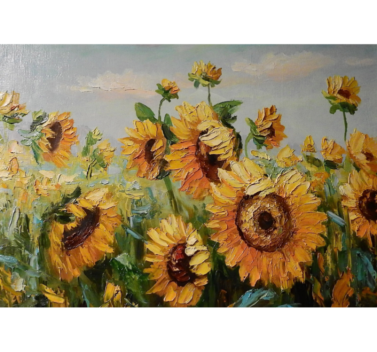 Flowers wall mural sunflower meadow bloom - TenStickers