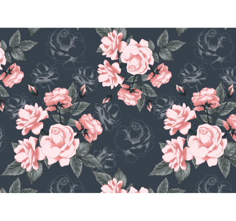 Flowers wall mural elegant rose blooms - TenStickers