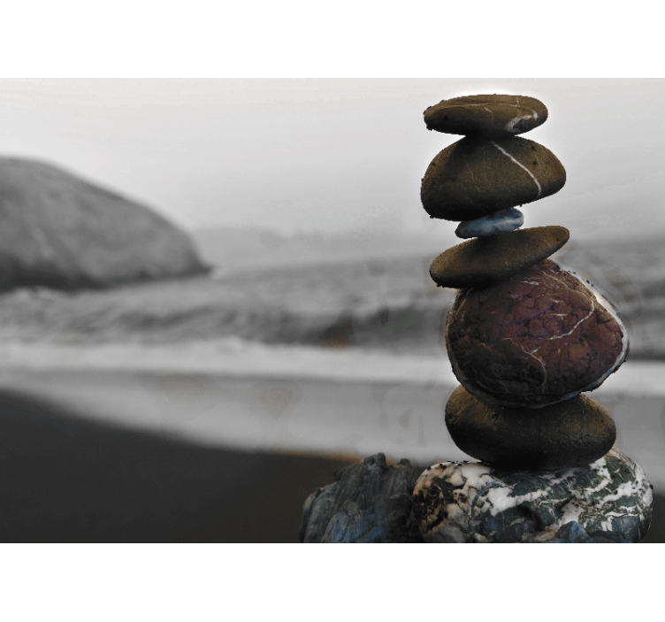 Zen wall mural balanced rock stacks - TenStickers