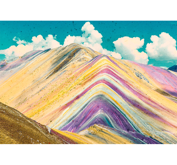 Colorful mountain peaks landscape wall mural - TenStickers