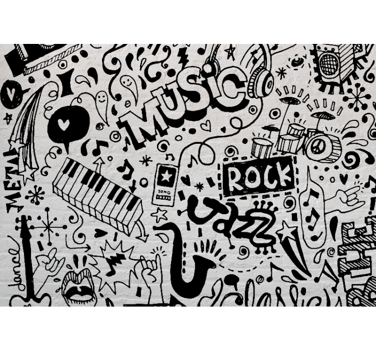 Wall mural music musical vibes art - TenStickers