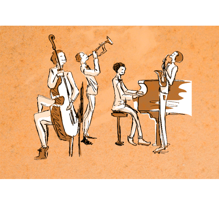 Wall mural music jazz band show - TenStickers