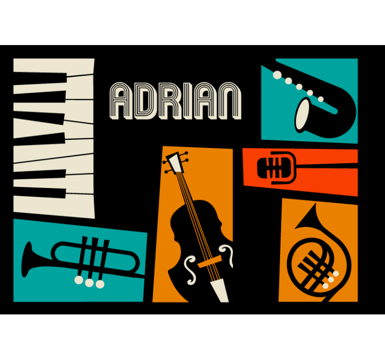 Wall mural music vibrant musical instruments - TenStickers