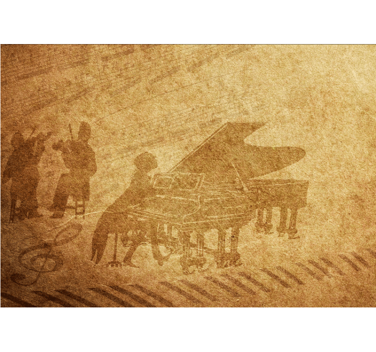 Wall mural music piano performance scene - TenStickers