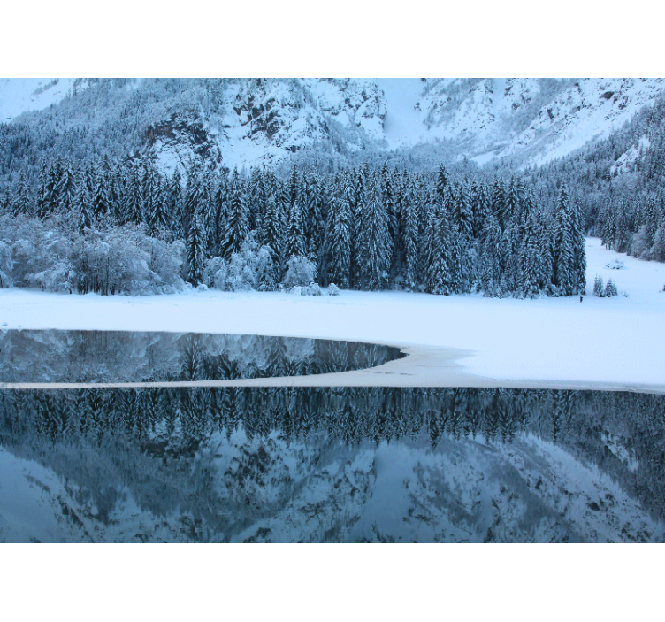 Landscape wall mural serene winter scene - TenStickers