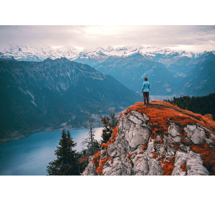 Landscape wall mural mountain view calm - TenStickers