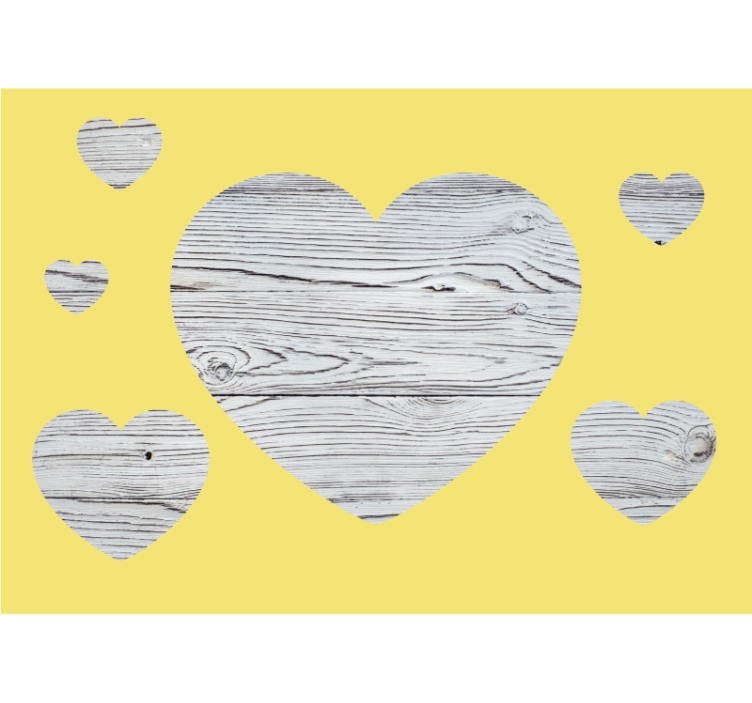 Love wall mural heart wood design - TenStickers
