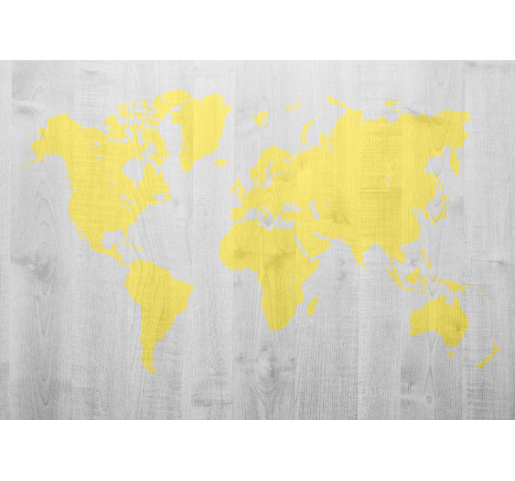 Wall mural world map yellow world map - TenStickers