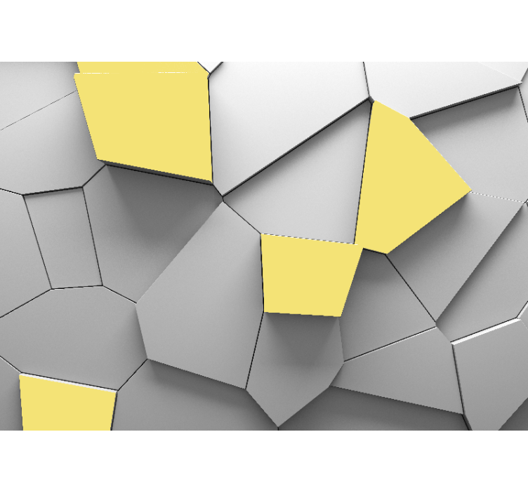 Geometric yellow panels 3d mural wallpaper - TenStickers