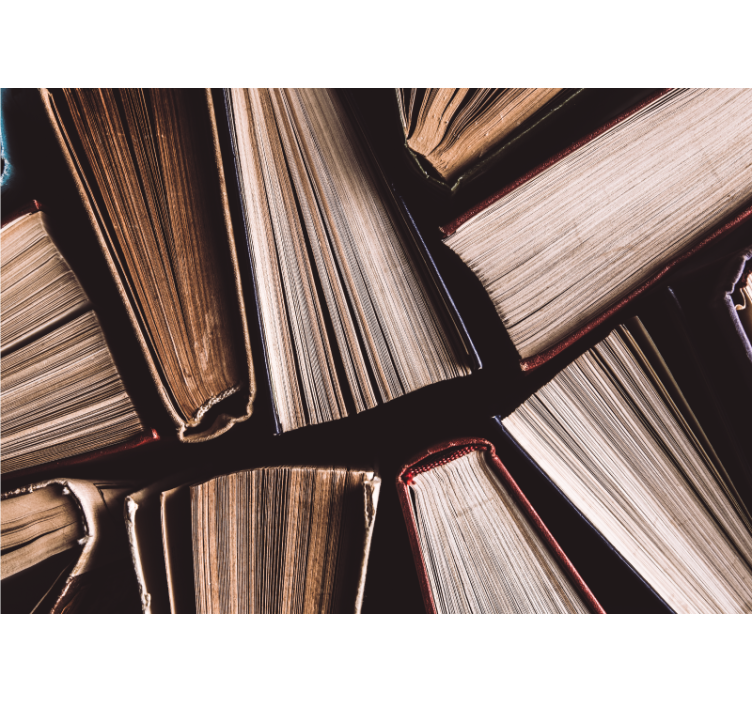 Books stacked together wall mural painting - TenStickers