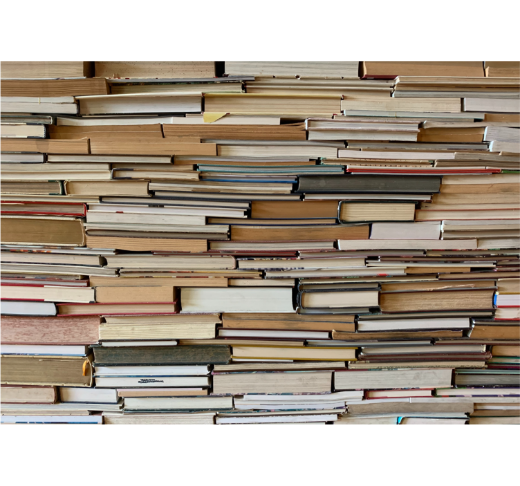 Stacked books vintage wall mural - TenStickers
