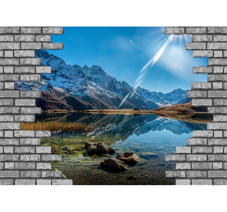 Mountain echo scenery landscape wall mural - TenStickers