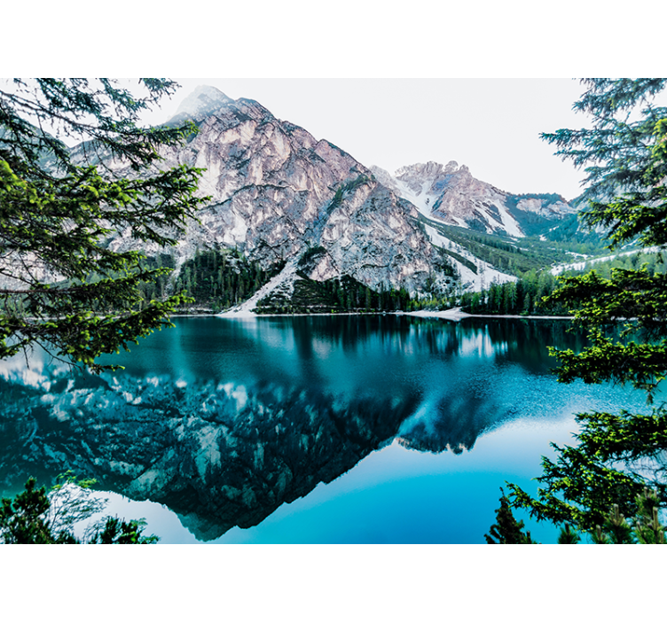 Landscape wall mural mountain reflection lake - TenStickers
