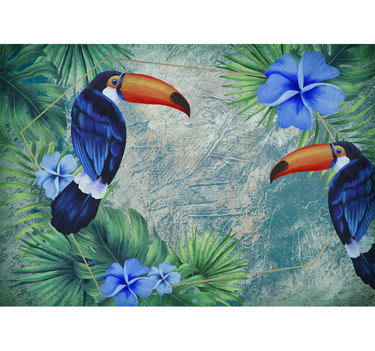 Wall mural animals tropical toucan duo - TenStickers
