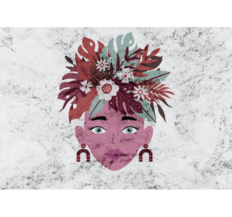 Wall mural people stylized floral head - TenStickers