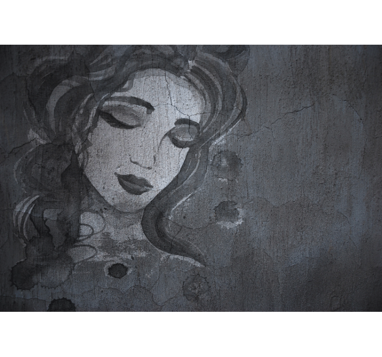 Wall mural painting elegant woman portrait - TenStickers