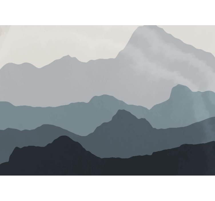 Mountain wall mural tranquil mountain scenery - TenStickers