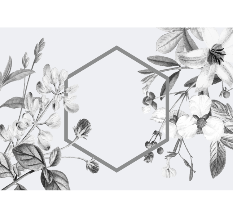Gray Plants Arrengment flowers wall mural - TenStickers