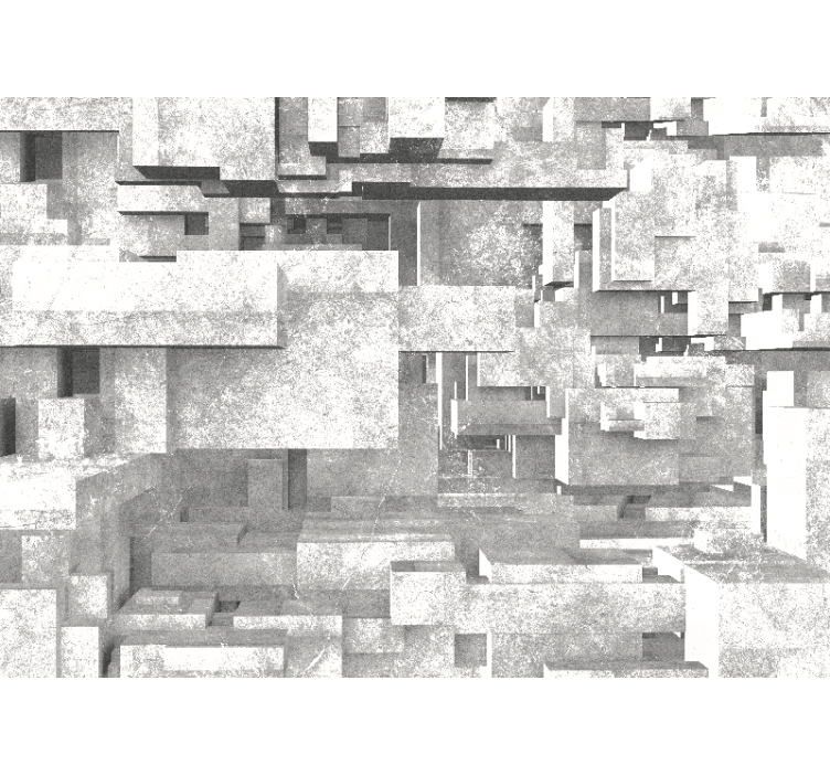 Abstract mural wallpaper geometric layered design - TenStickers