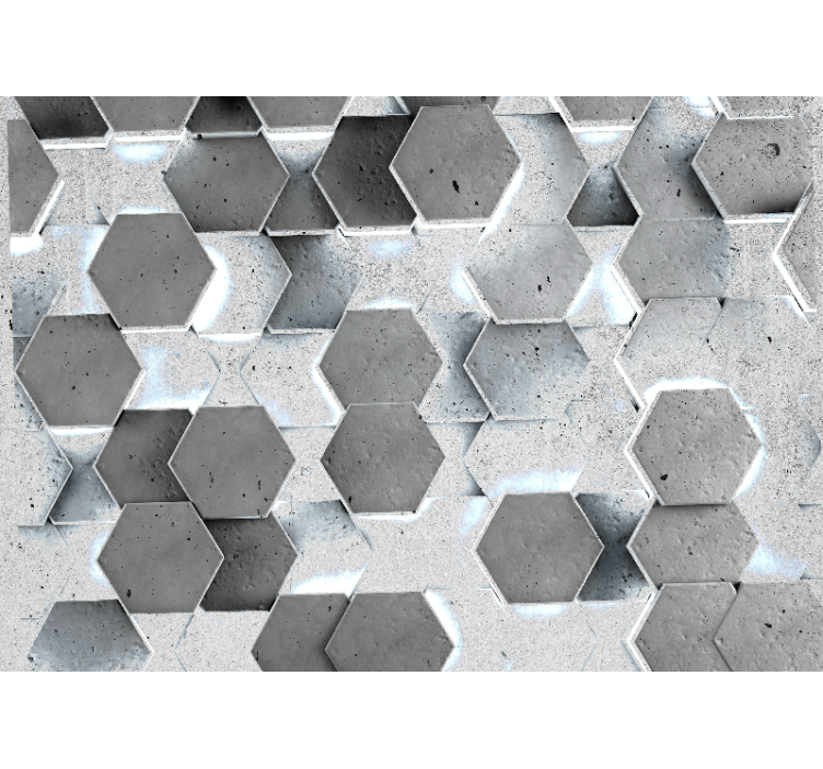 Wall mural pattern hexagonal concrete design - TenStickers