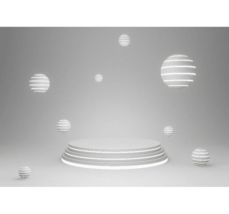 Abstract mural wallpaper geometric floating shapes - TenStickers