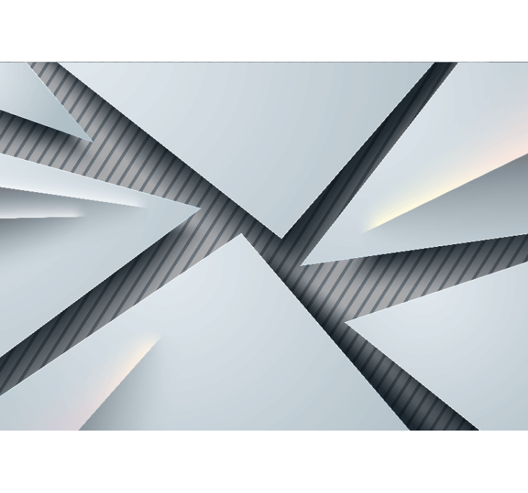 Abstract mural wallpaper geometric layered shapes - TenStickers