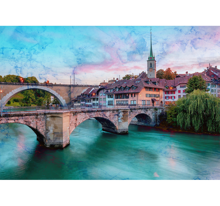 Wall mural city bern bridge view - TenStickers