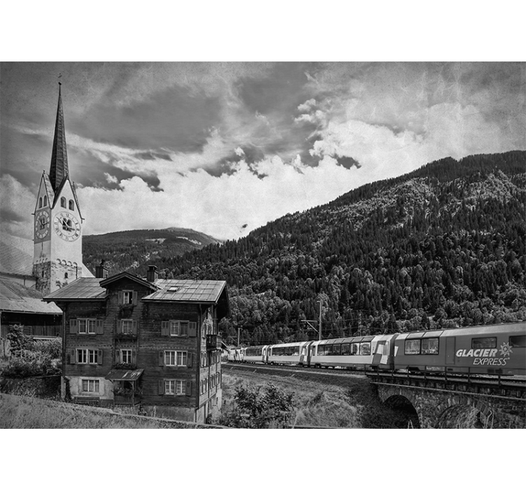 Wall mural city historic swiss landscape - TenStickers
