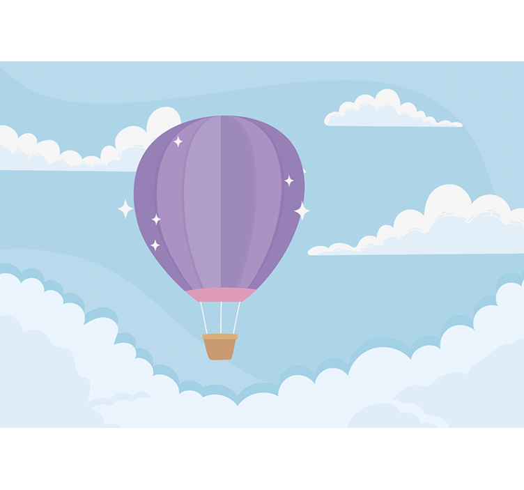 Childrens bedroom wall mural playful hot air balloons - TenStickers