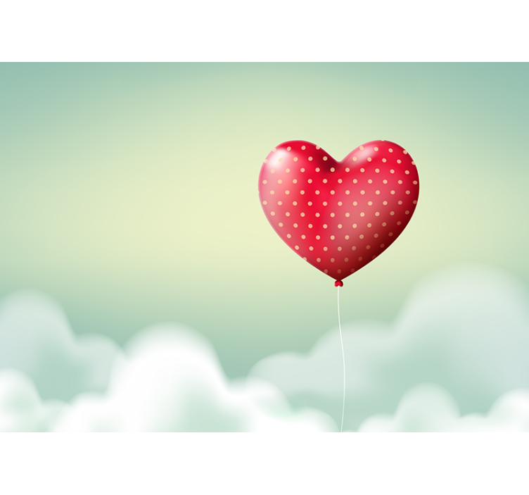 Love wall mural heart balloon - TenStickers