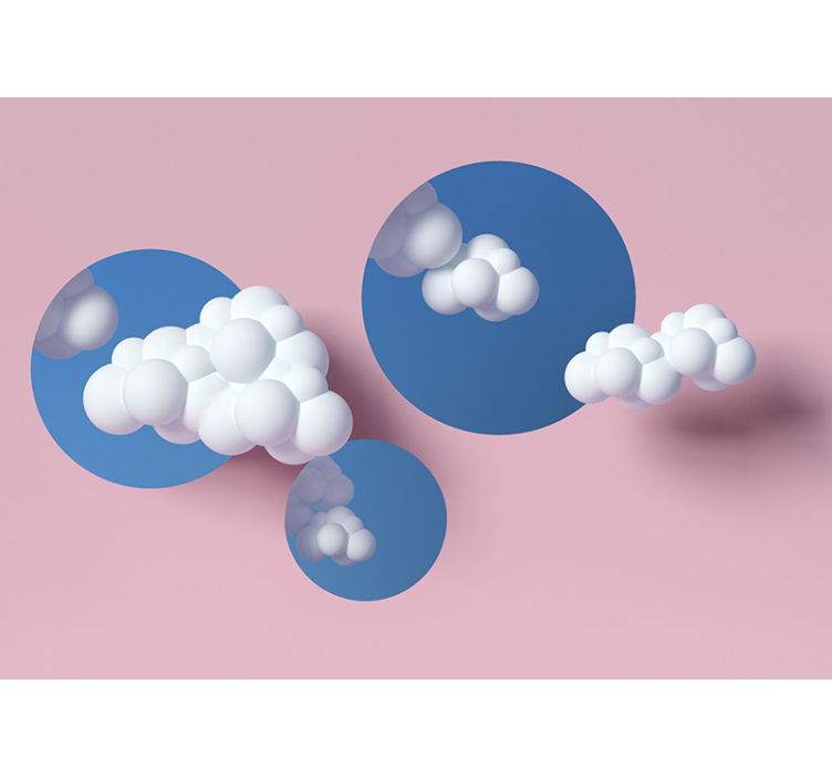 Abstract mural wallpaper puffy clouds play - TenStickers