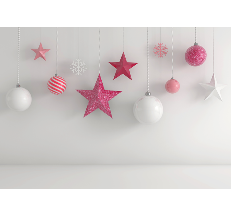Wall mural christmas hanging holiday ornaments - TenStickers