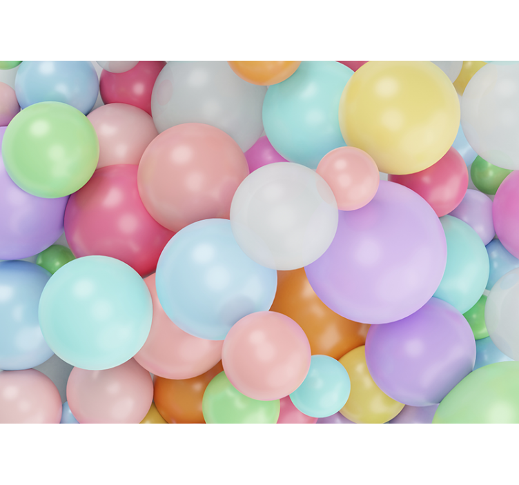 Other wall mural pattern colorful balloon bubbles - TenStickers