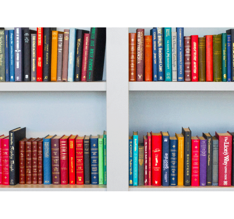 Colorful books on bookshelf Office Wall Mural - TenStickers
